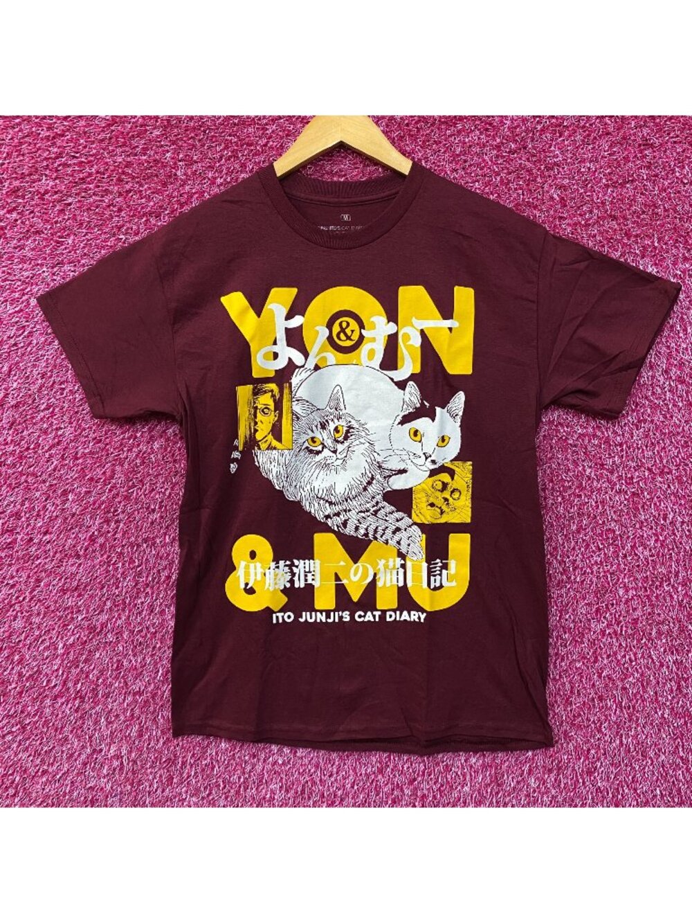 Junji Ito's Cat Diary Yon & Mu Portrait Manga T-Shirt Medium